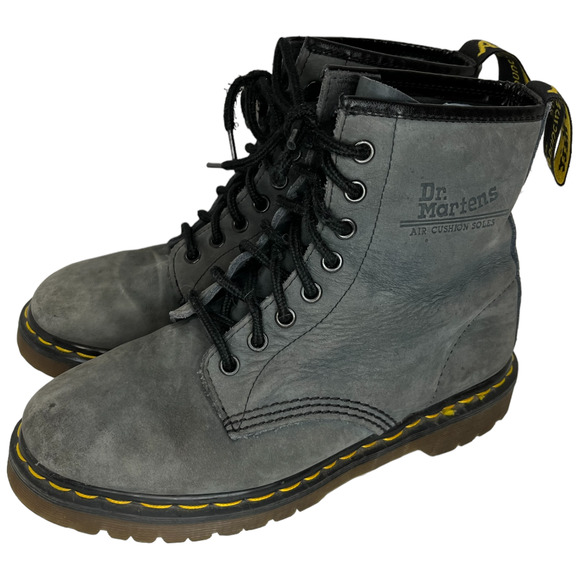 Dr. Martens Shoes - Dr Martens Womens Pascal Suede 1460 8 Eye Lace Up Chunky Boots Gray 6
